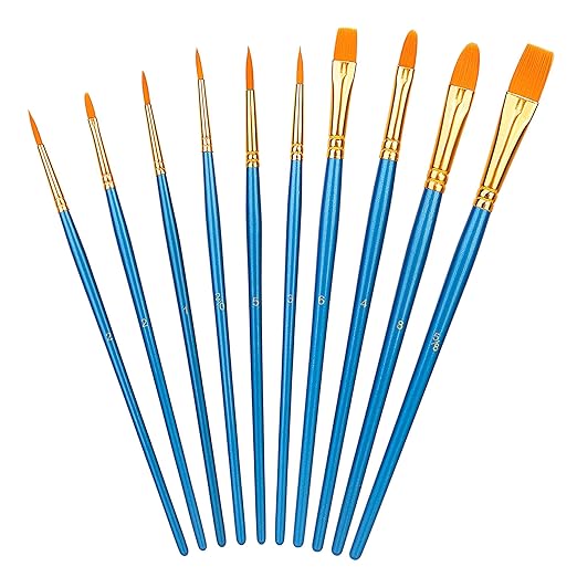 Brush set for painting by numbers